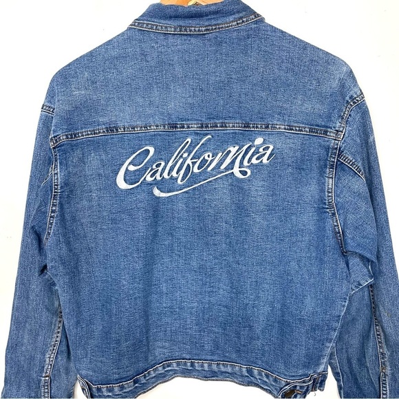 California Embroidered Denim Trucker Jean Jacket - Picture 1 of 11